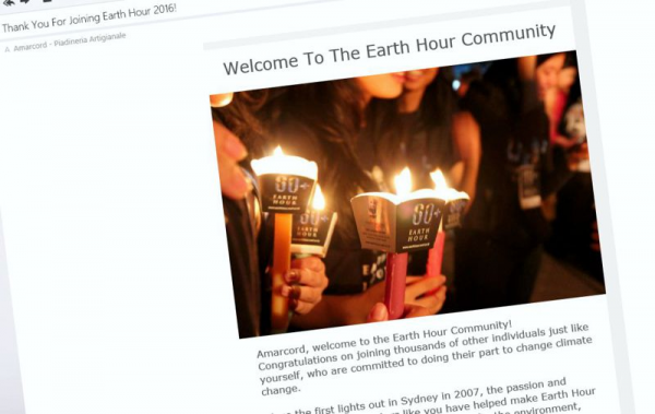 Earth Hour 2016, 21 marzo 2016 - 20.30/21.30