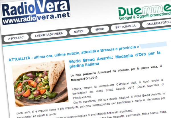 World Bread Awards: Medaglia d'Oro per la piadina bresciana