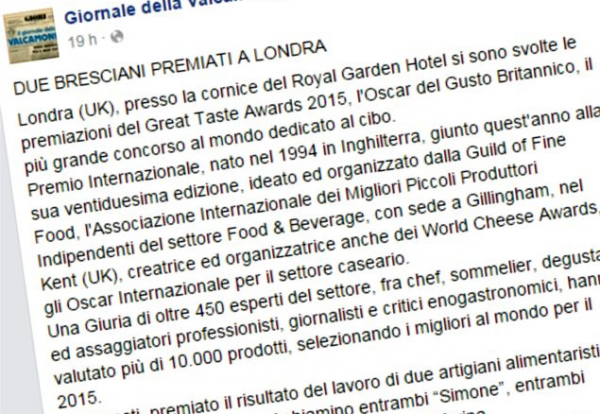 Due Bresciani premiati a Londra