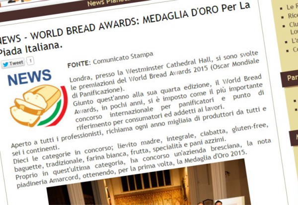 Medaglia d'Oro per la Piada Italiana